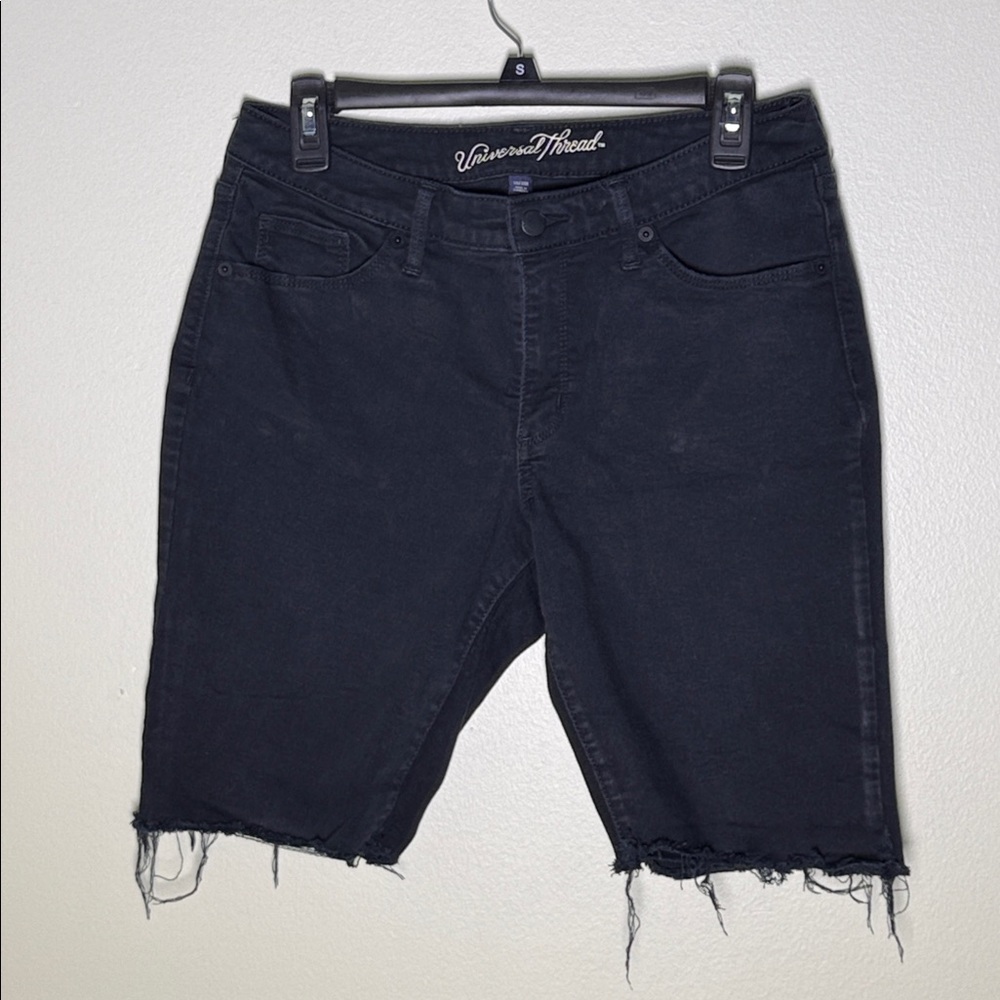 Black jean shorts